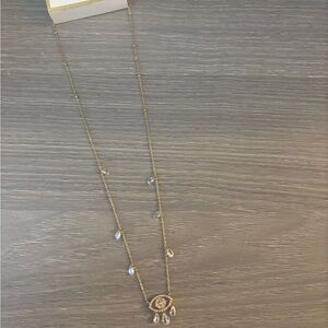 Aldo Gold Necklace with Clear Crystal Drops